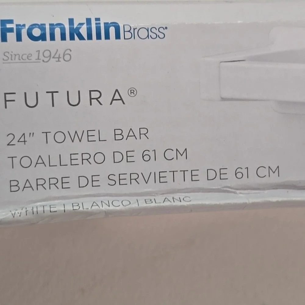 Franklin‎ Brass Futura 24 in. Wall Mount Towel Bar Bath Hardware Accessory White